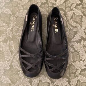 CHANEL Mary Jane Leather Flats